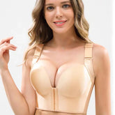 front closure push-up plus size T shirt bra wit wide straps no wire